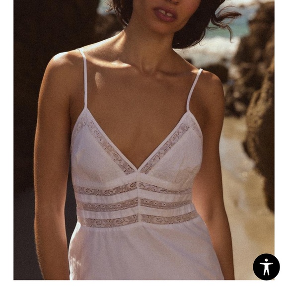 Zara Elegant White Midi Dress - Picture 2 of 8